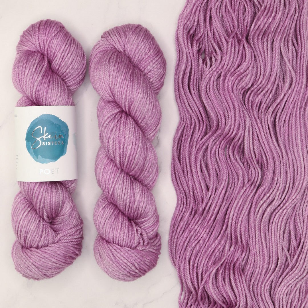 Poet Worsted – Three Skein Set in colourway Phantoms Forever – 10ply weight merino, nylon, silk yarn