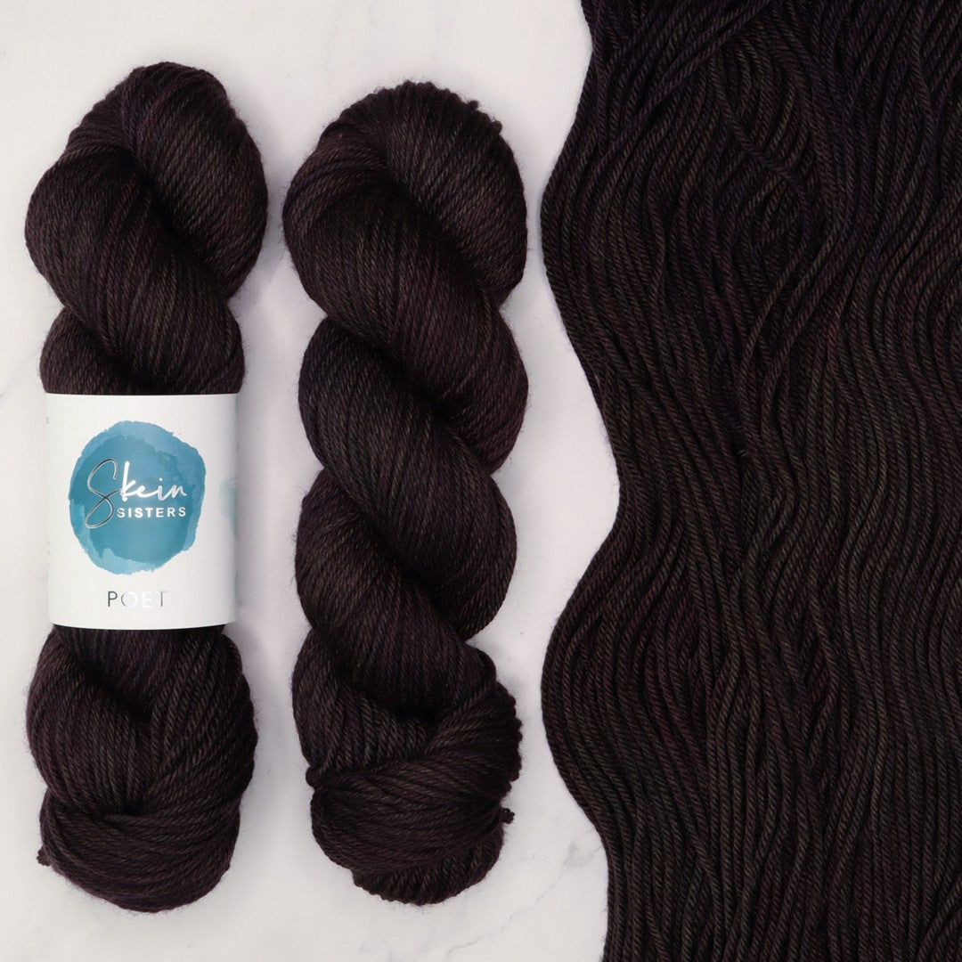 Skein Sisters Poet in colourway Plumage – 10ply weight merino, nylon, silk yarn