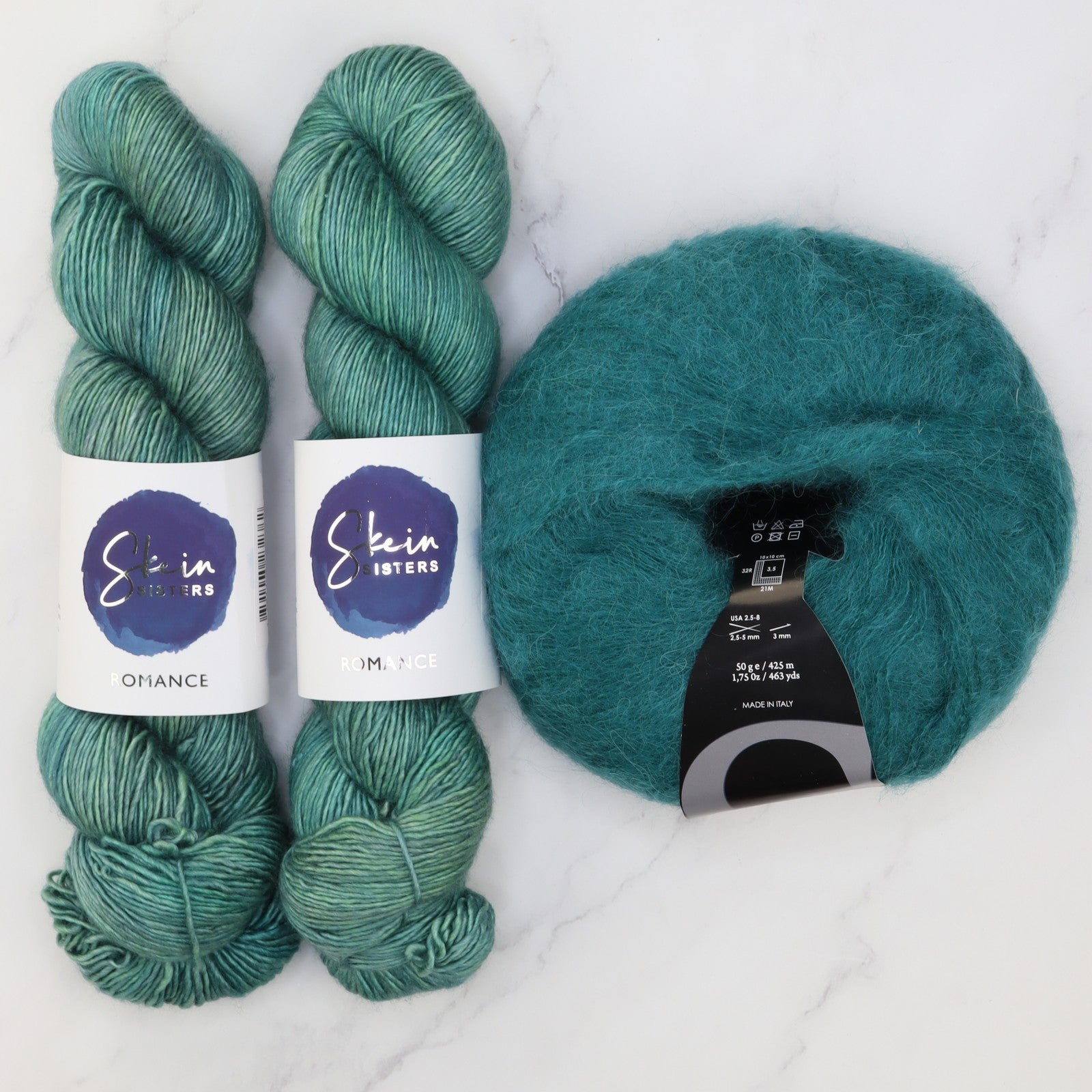 Ranunculus Sweater Yarn kit in Romance, colourway New Leaf