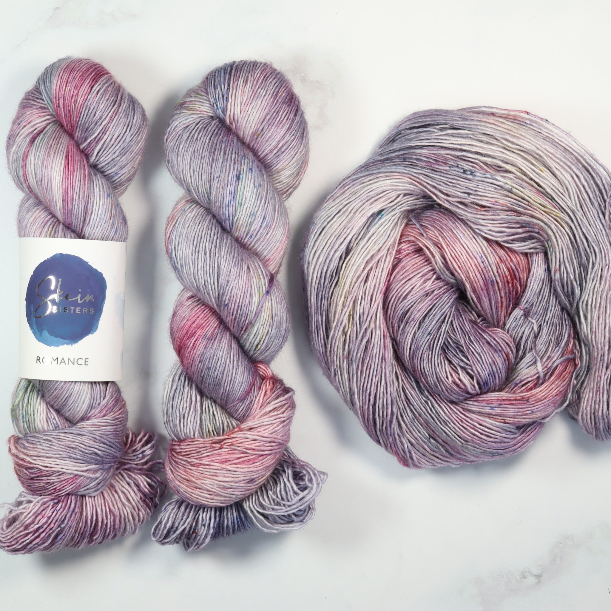Skein Sisters Romance in colourway Cloud Cover – 4ply weight merino, silk yarn