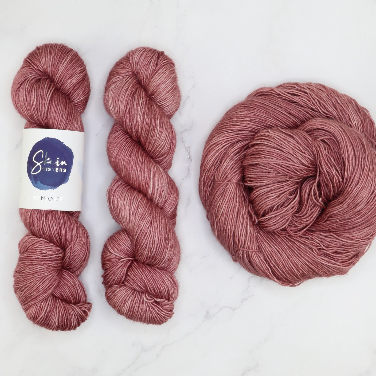 Skein Sisters Romance in colourway Crushed Velvet – 4ply weight merino, silk yarn