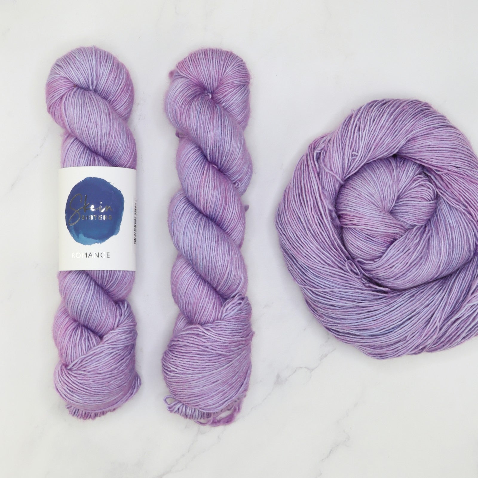 Skein Sisters Romance in colourway Jacaranda – 4ply weight merino, silk yarn
