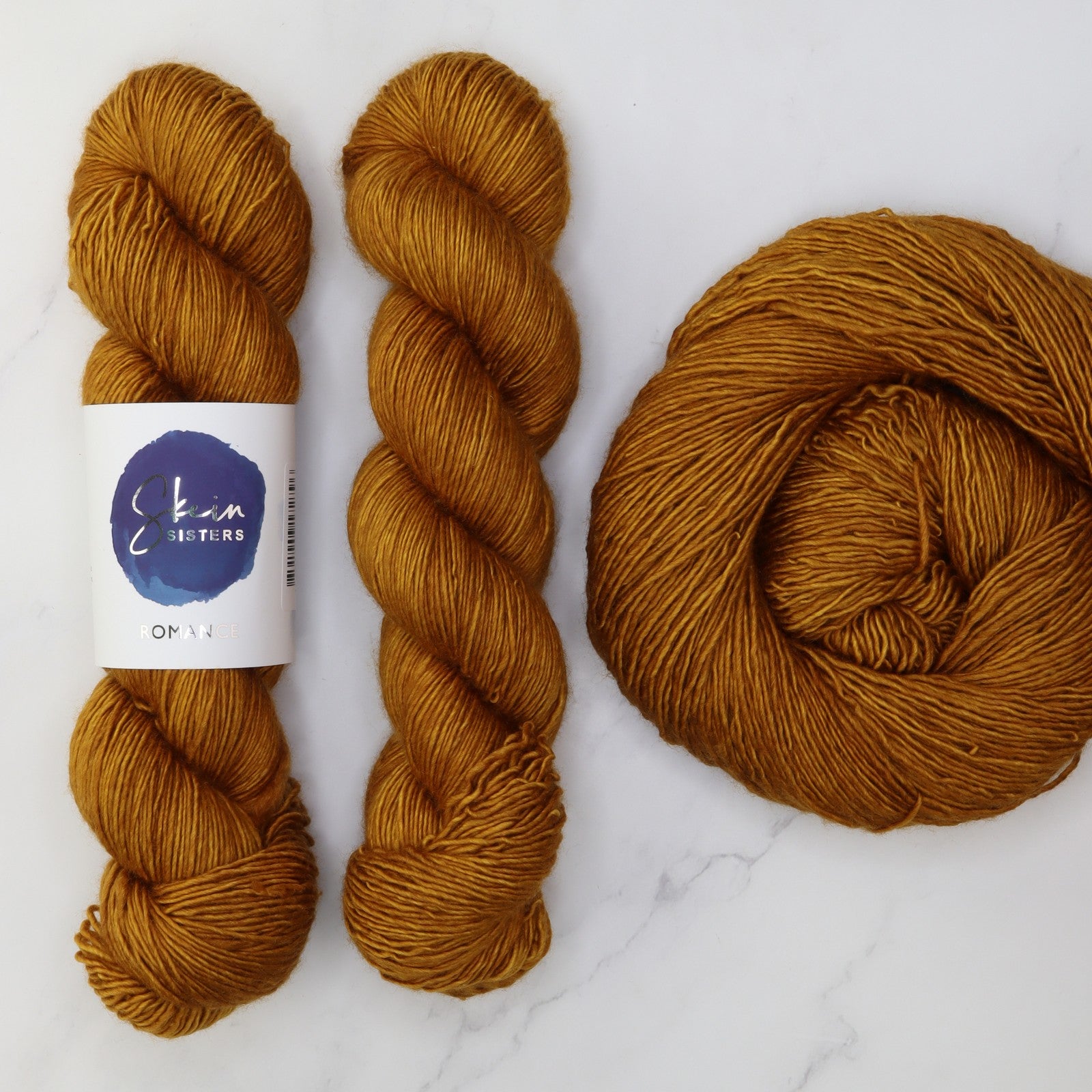 Skein Sisters Romance in colourway Liquid Amber – 4ply weight merino, silk yarn
