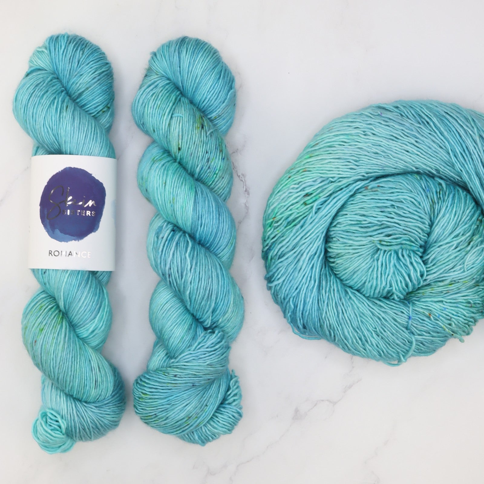 Skein Sisters Romance in colourway Reef Project – 4ply weight merino, silk yarn