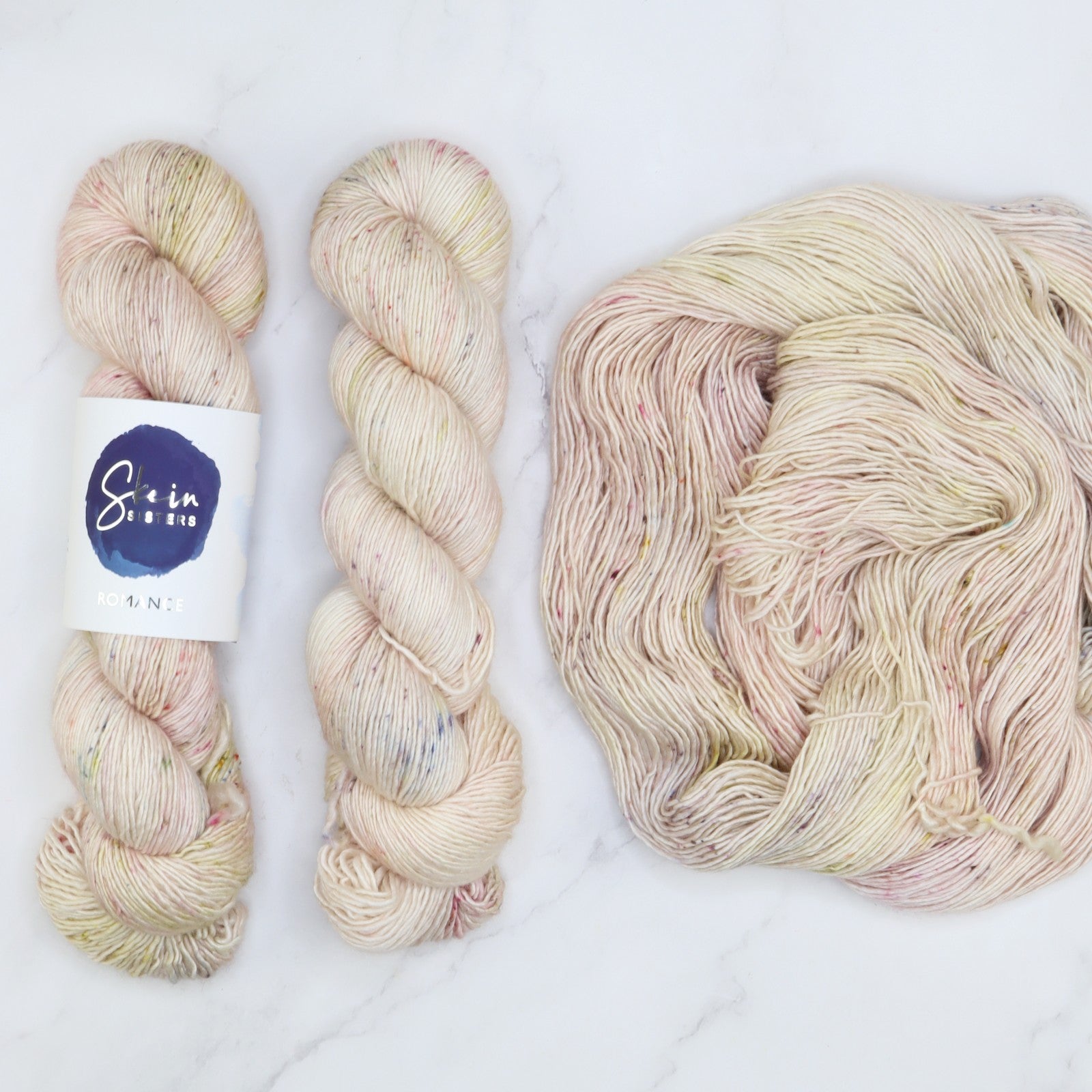 Skein Sisters Romance in colourway Romantic – 4ply weight merino, silk yarn