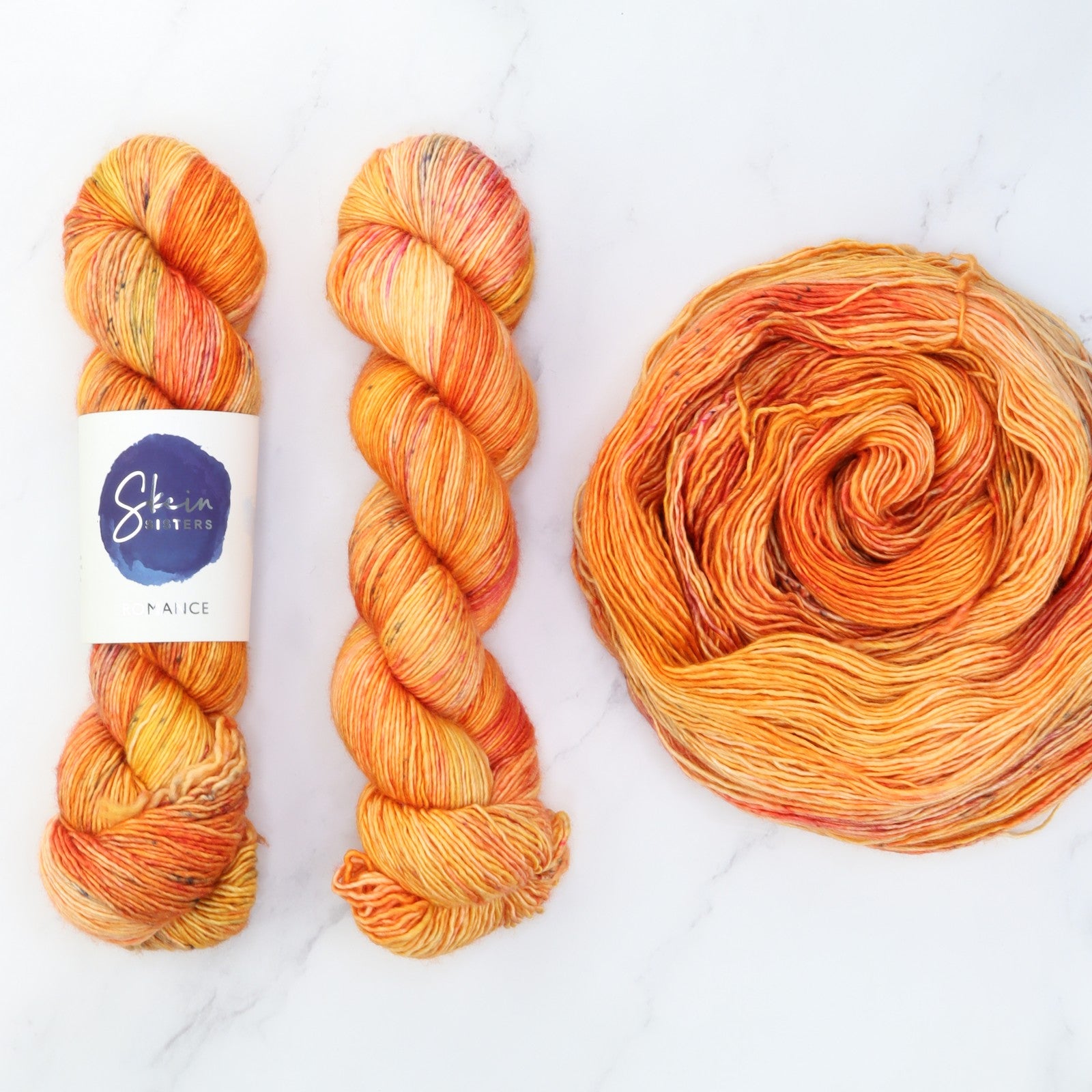 Skein Sisters Romance in colourway Scorcher – 4ply weight merino, silk yarn