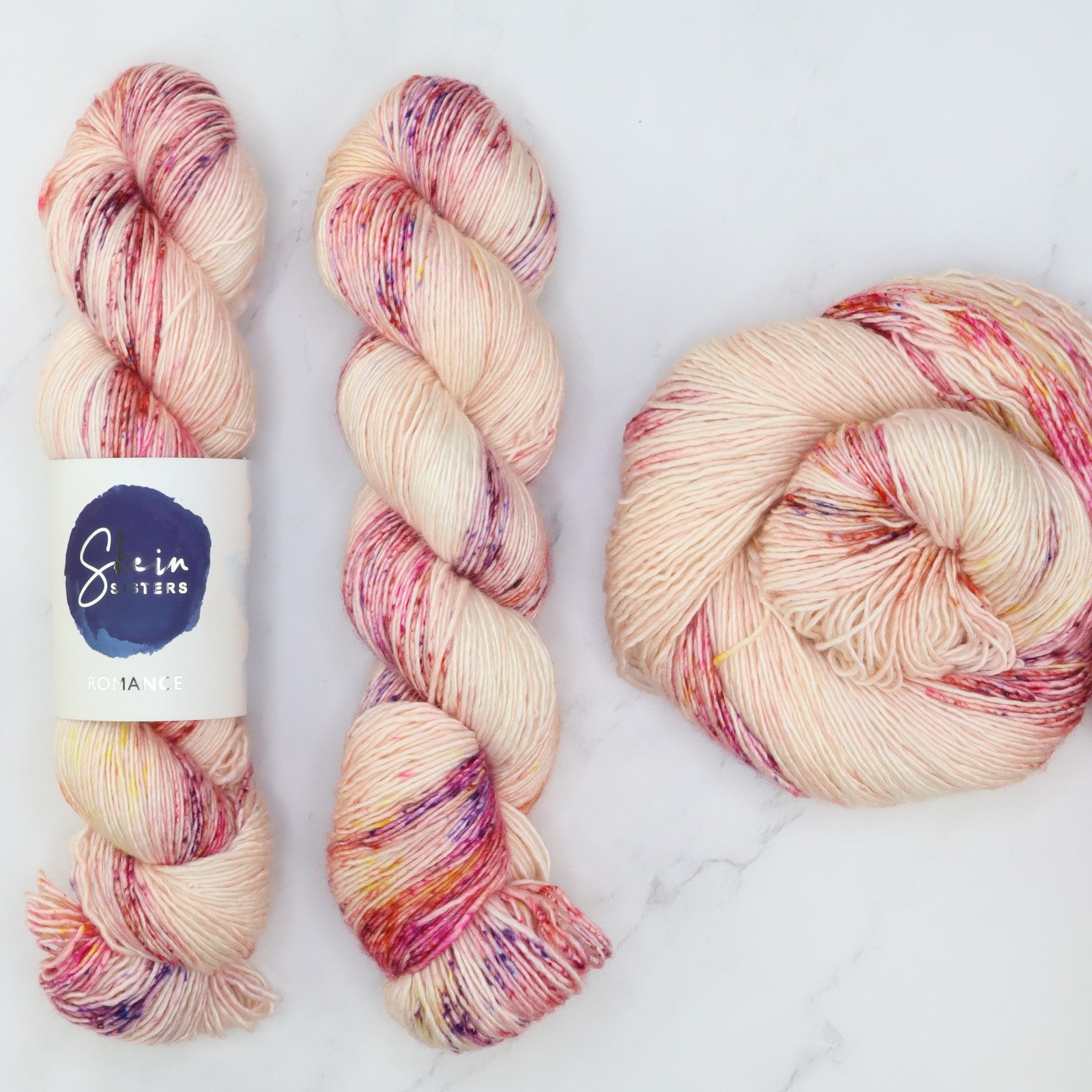 Skein Sisters Romance in colourway Seashell – 4ply weight merino, silk yarn