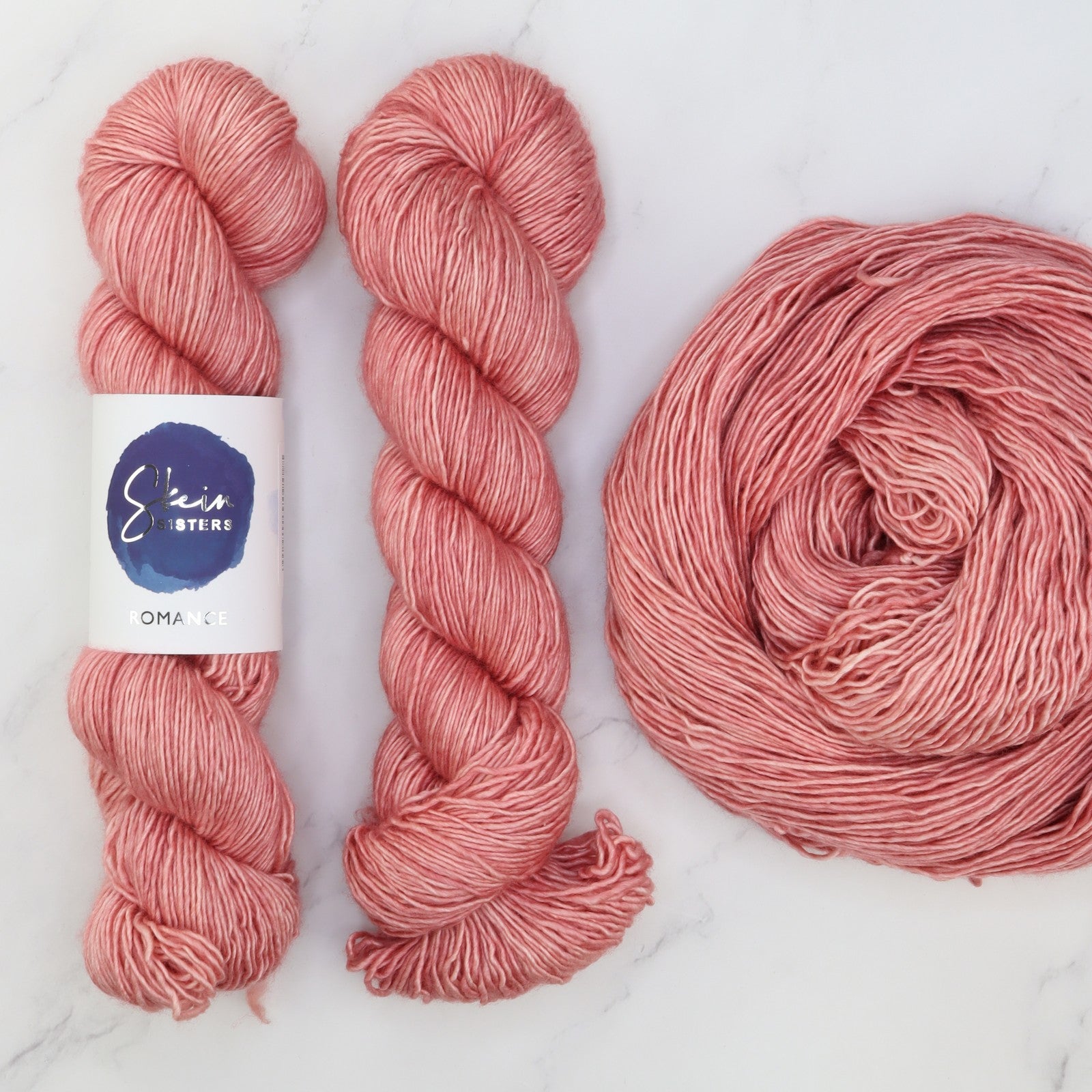 Skein Sisters Romance in colourway Soft Coral – 4ply weight merino, silk yarn