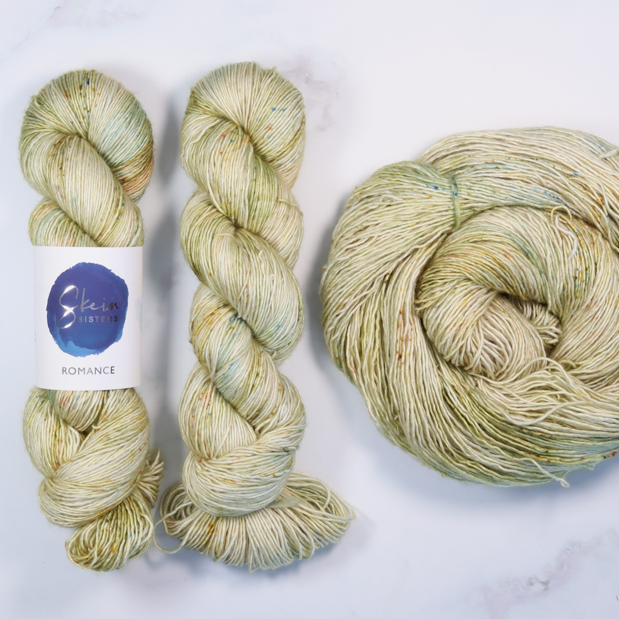 Skein Sisters Romance in colourway Sylvan – 4ply weight merino, silk yarn
