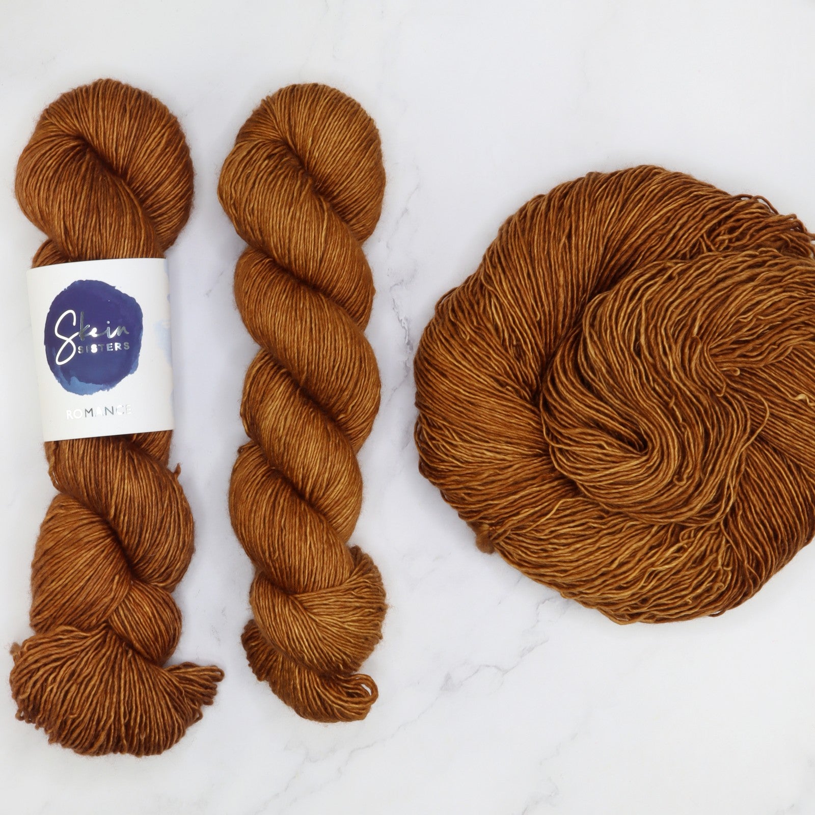 Skein Sisters Romance in colourway Teddy Bear – 4ply weight merino, silk yarn