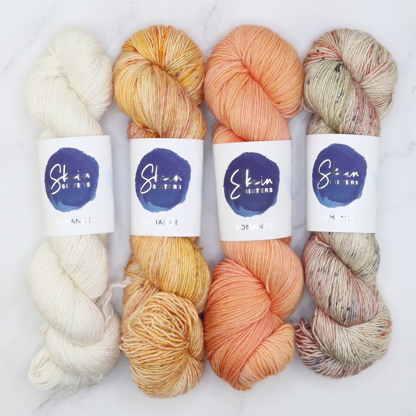 Romance Gradient Sets in colourway Barn Owl – 4ply weight merino, silk yarn
