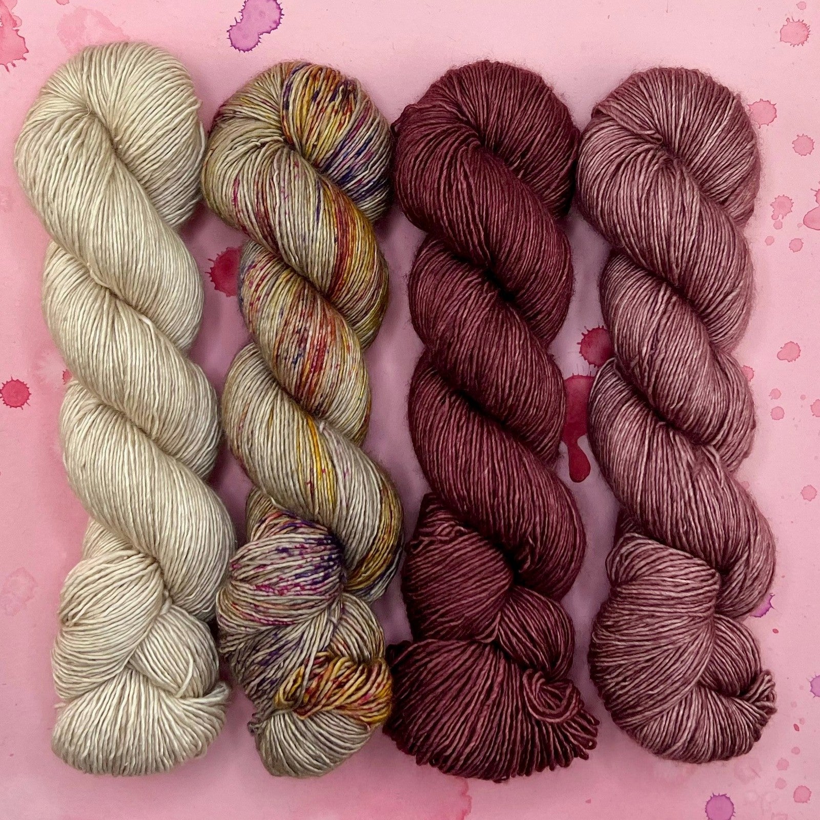 Romance Gradient Sets in colourway Rustic Fusion – 4ply weight merino, silk yarn