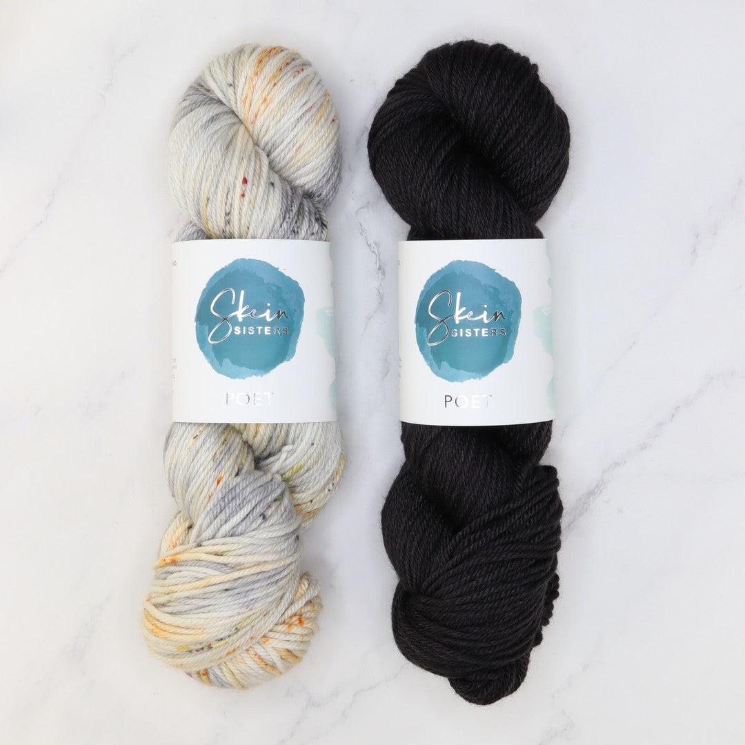 Synced Shawlette kit in Poet, colourway Aerospace
