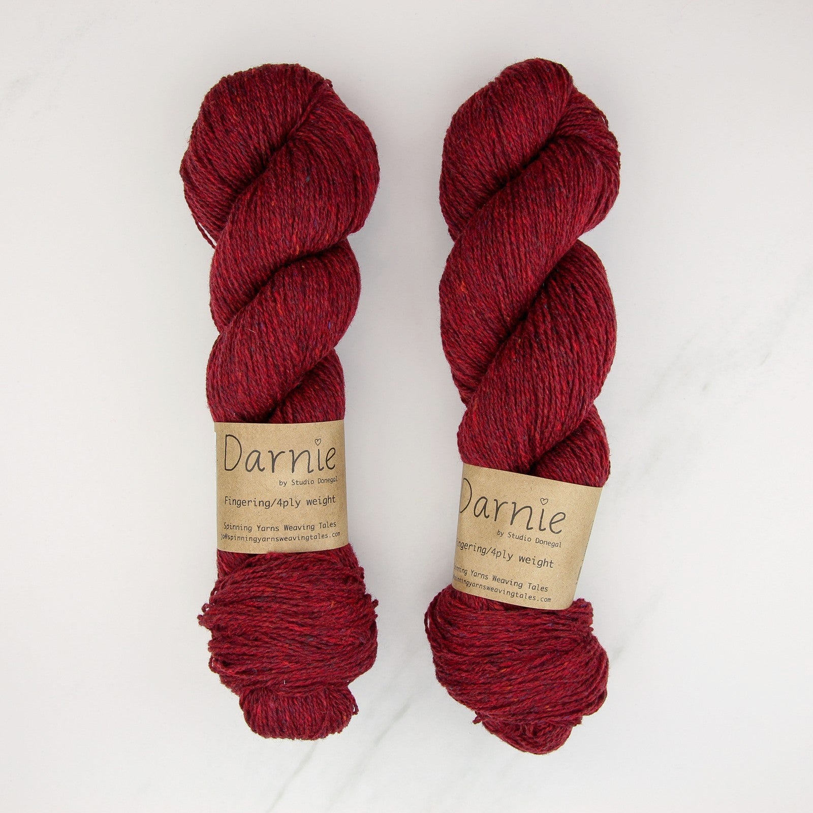 Spinning Yarns Weaving Tales Darnie in colourway Red Door – 4ply weight wool yarn
