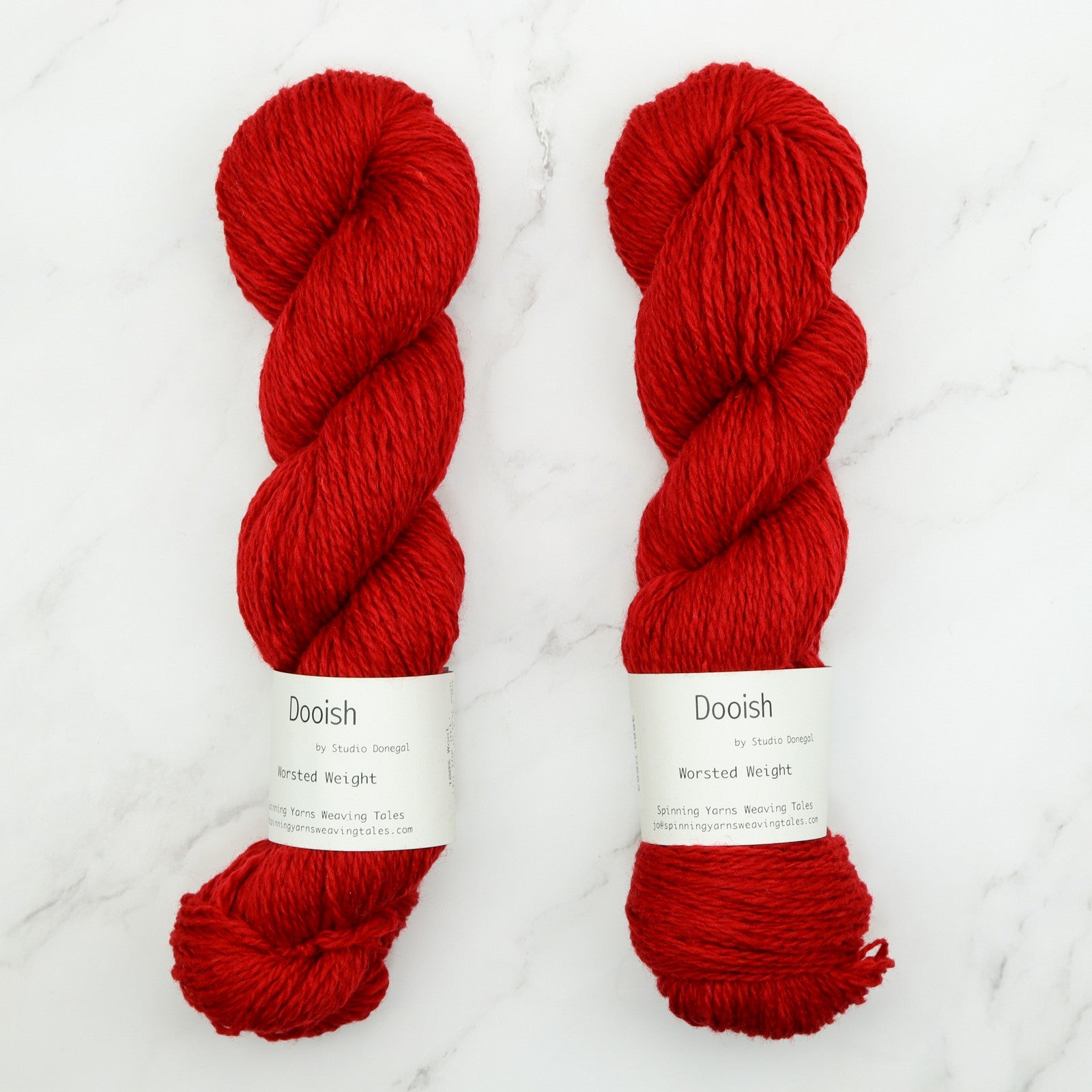 Spinning Yarns Weaving Tales Dooish in colourway Dearg – 10ply weight wool yarn
