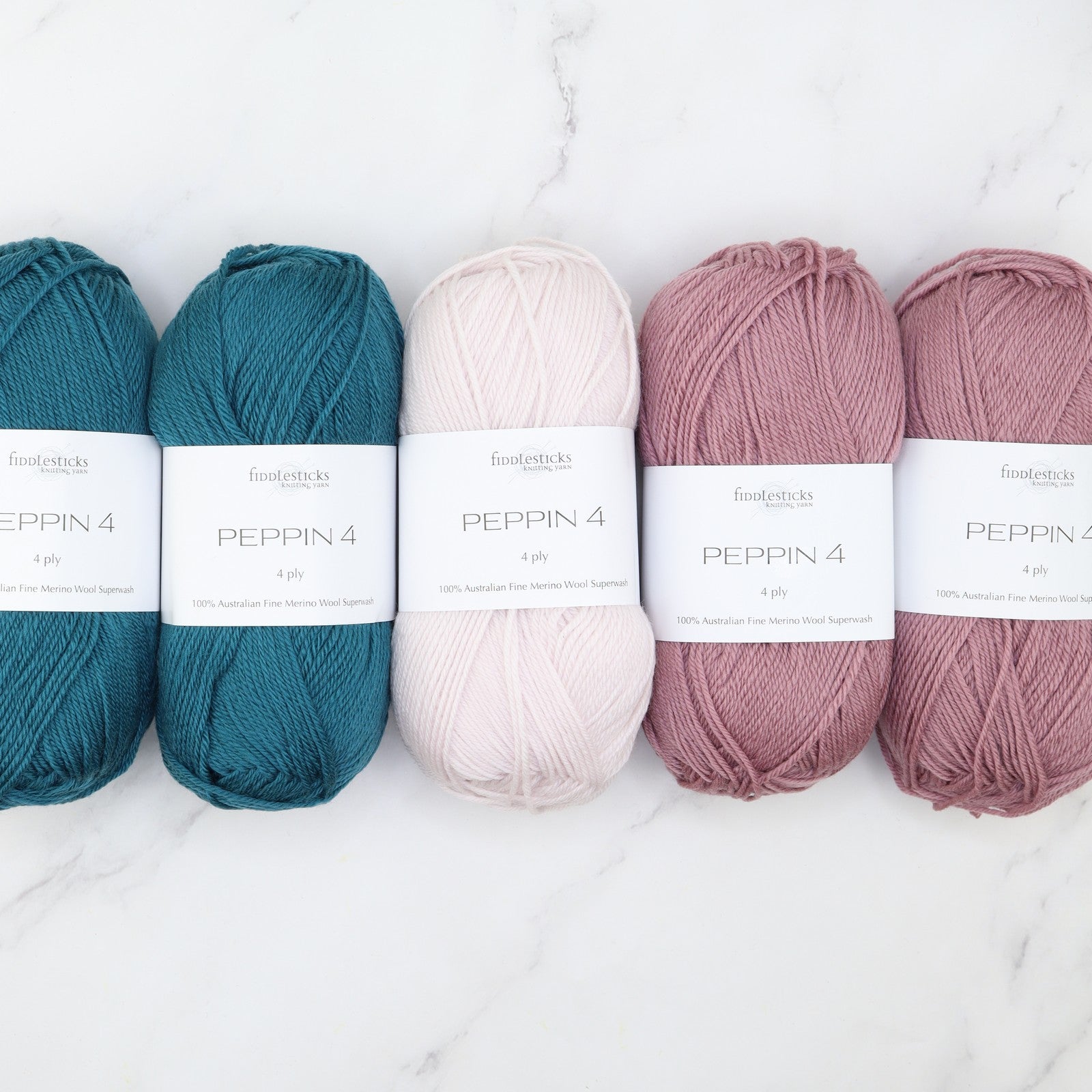 Westknits Twists & Turns kit in Peppin 4, colourway Peacock Moonstone