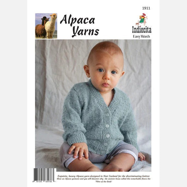 Baby's Cardigan Pattern 1911 by Alpaca Yarns NZ