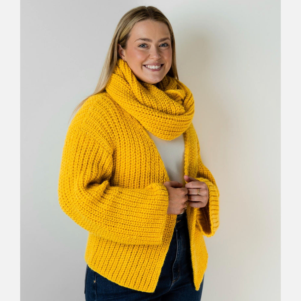 Rib Cardi and Cowl Pattern 1149 by Alpaca Yarns NZ