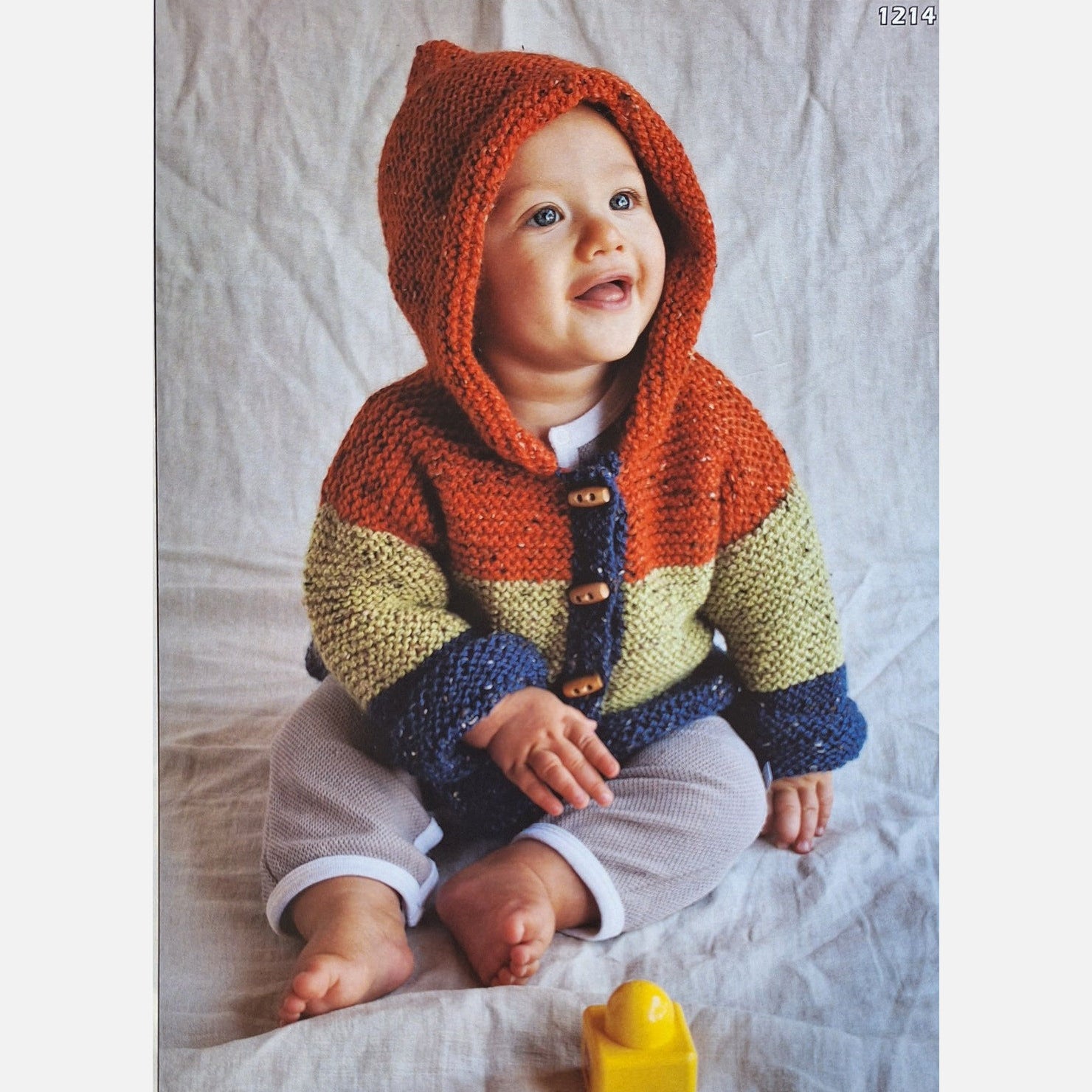 Multi Colour Child's Hoodie Pattern 1214 by Alpaca Yarns NZ
