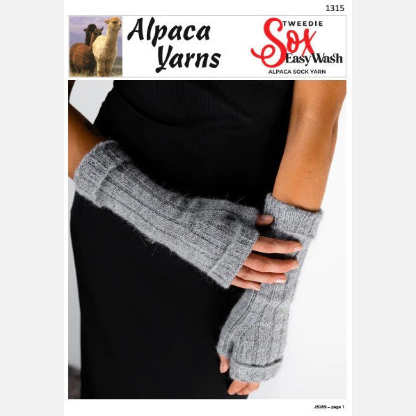 Ribbed Gloves Pattern 1315 by Alpaca Yarns NZ