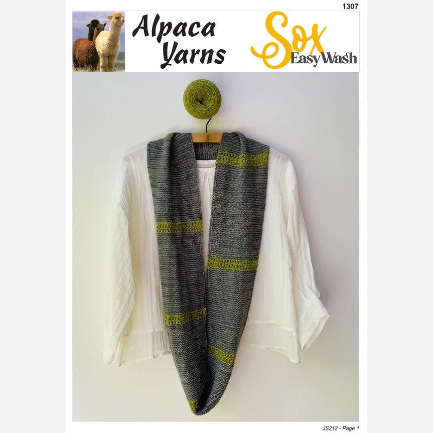 Sox Easy Wash Cowl 1307 Pattern by Alpaca Yarns NZ