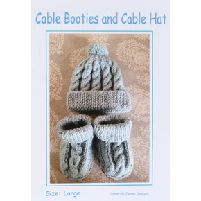 Alpaca Yarns Cable Booties and Cable Hat Set