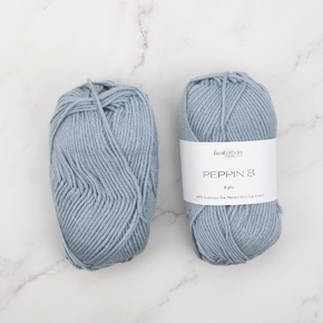 Alpaca Yarns Cable Booties and Hat Kit with Peppin 8: Large 816 Sky