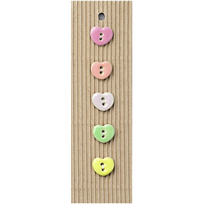 Incomparable Buttons L192 Tiny Heart Buttons Pastel