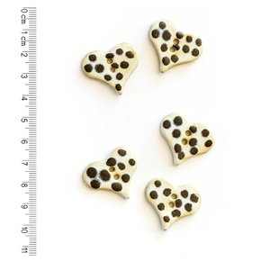 Incomparable Buttons L492 Black/White Dotty Heart