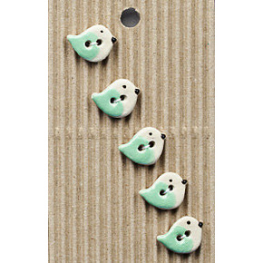 Incomparable Buttons L579 Green Bird Buttons