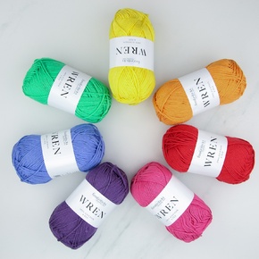 Baby Blanket Kit Knit/Crochet - Cotton: 8ply Rainbow