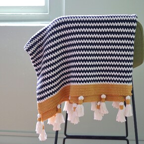 Boho Stripes Blanket Set in Finch