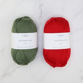Striped Footy Scarf Kit in Peppin 14: South Sydney Rabbitohs