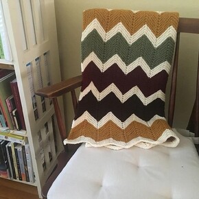 Garter Chevron Baby Blanket Set in Peppin 10