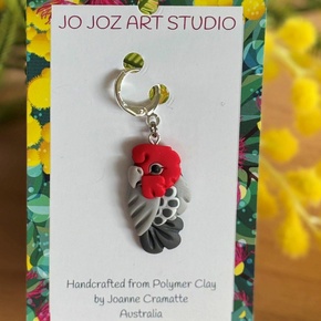 Jo Joz Art Studio Australian Birds Stitch Markers: Gang Gang