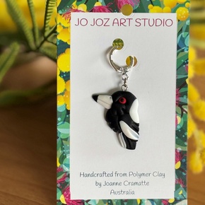Jo Joz Art Studio Australian Birds Stitch Markers: Magpie