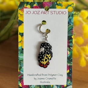 Jo Joz Art Studio Australian Birds Stitch Markers: Red Tail Black Cockatoo (F)