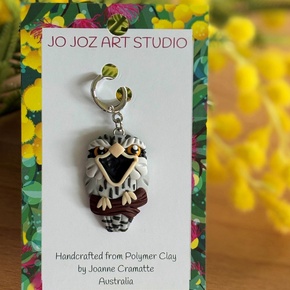 Jo Joz Art Studio Australian Birds Stitch Markers: Tawny Frogmouth