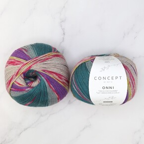 Concept by Katia Onni Socks: 405 Teal to lemon