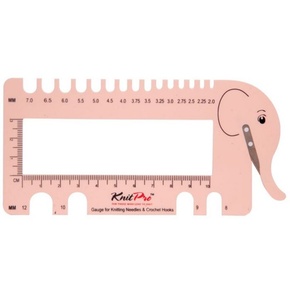 KnitPro Needle & Crochet View Sizer with Yarn Cutter: Blush