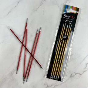 Knit Pro Zing Double Pointed Needles 15cm
