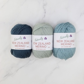Three Colour Scarf Kit in NZ Merino 12ply: Ocean