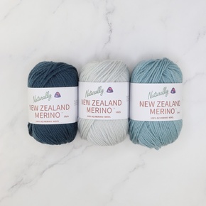 Three Colour Scarf Kit in NZ Merino 12ply: Petrol