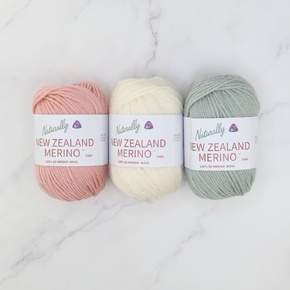Three Colour Scarf Kit in NZ Merino 12ply: Pink Dusk