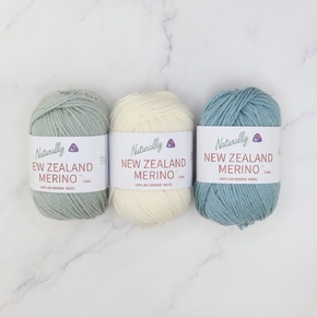 Three Colour Scarf Kit in NZ Merino 12ply: Sage