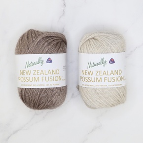 Eyelet Shawl Kit in NZ Possum Fusion: Walnut-Natural