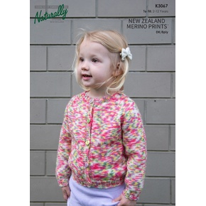 K3067 Child Cardigan Merino Prints Pattern
