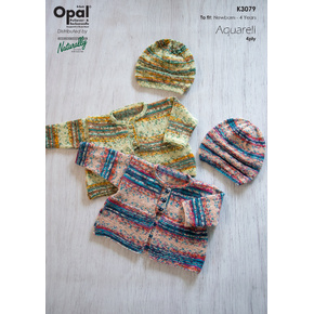 K3079 Cardigan and Beanie Aquarell Pattern
