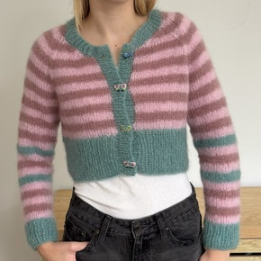 N1807 Cropped Stripey Cardigan