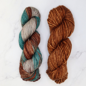 Tundra Scarf Kit in Fiori Grande + DK IV: Aegean/Aged Rosewood
